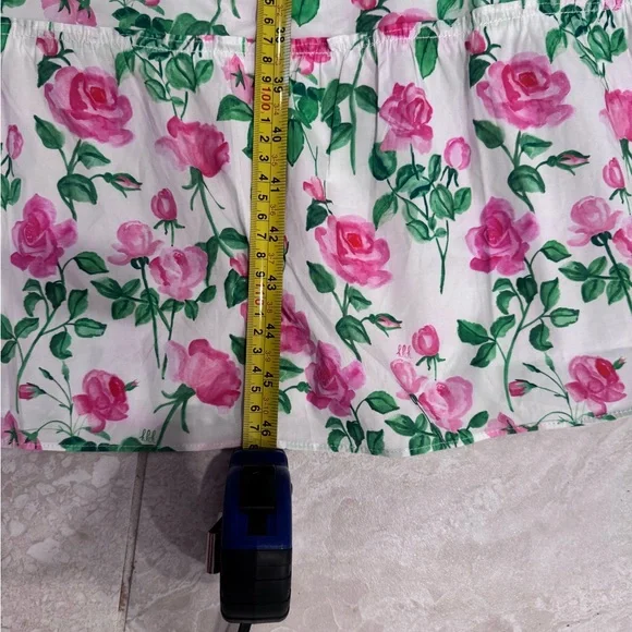 Hill House Floral Midi Dress in White, Pink & Green - Picture 11 of 11